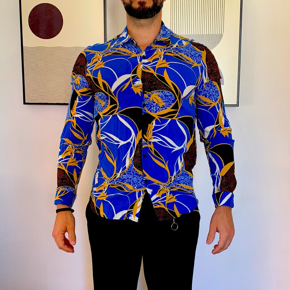 Topman festive print button down